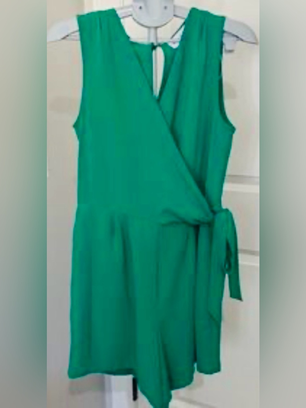 Emma & Michele Emerald Green Wrap Romper NWOT